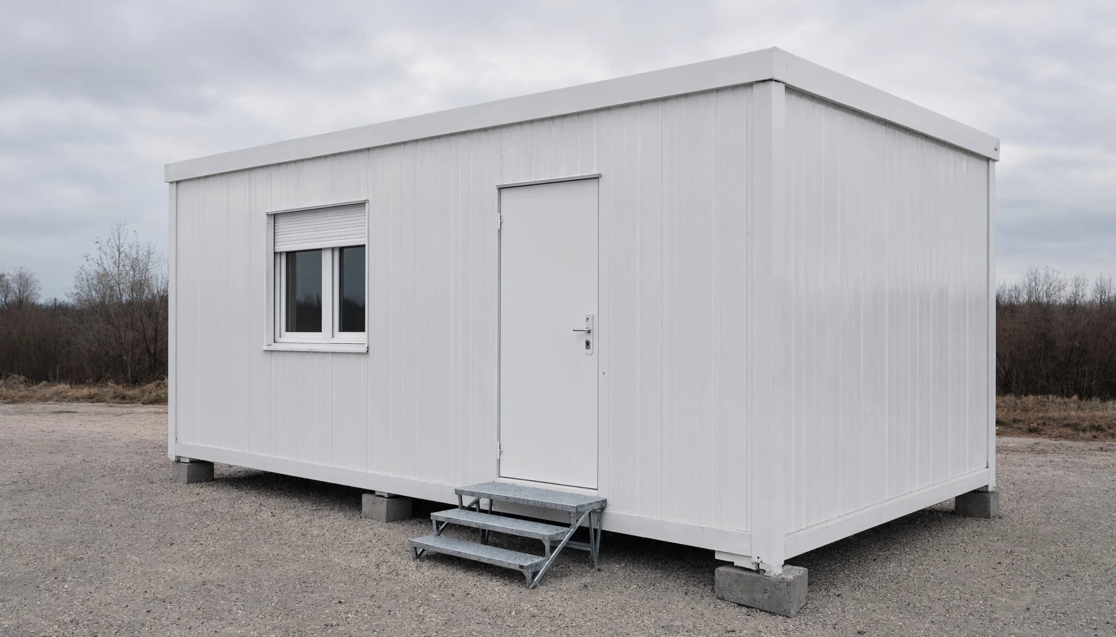 Immagine esterna di un box prefabbricato singolo; l’allestimento interno dipende dal modello scelto